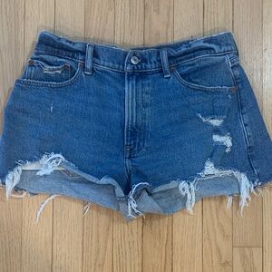 Abercrombie & Fitch Curve Love The Mom Short Mid Rise Denim Shorts Size 28